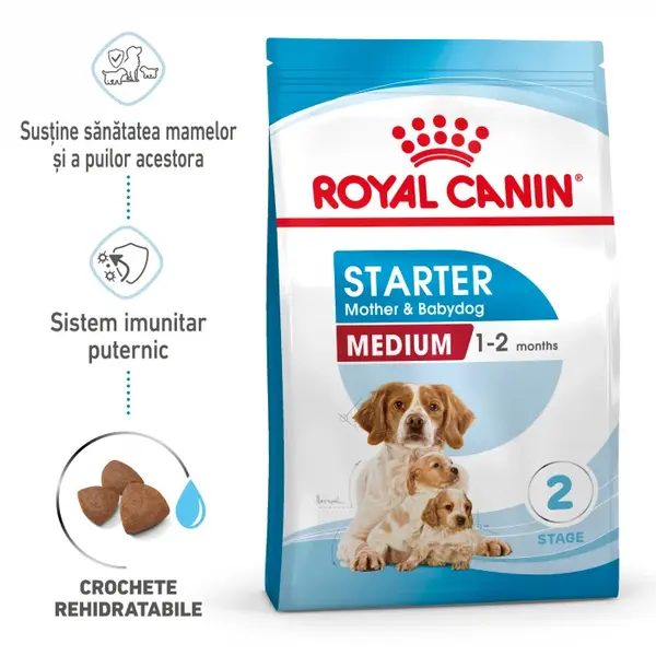 Royal Canin Medium Starter Mother Babydog, mama si puiul, hrana uscata caine, 15 kg