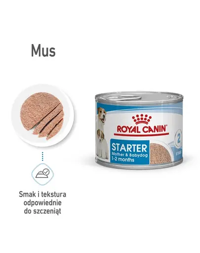 ROYAL CANIN Starter Mousse Mother & Babydog 12x195 g must pentru cățele în timpul sarcinii, alăptării și cățeilor