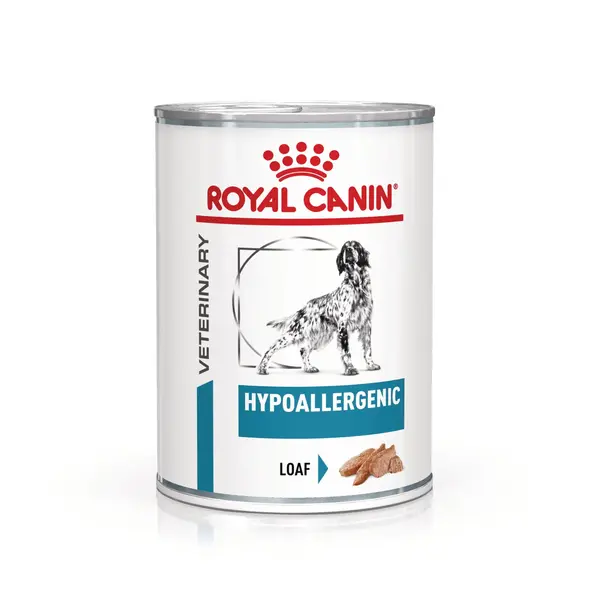 ROYAL CANIN VD Hypoallergenic, XS-XL, dietă veterinară, conservă hrană umedă câini, alergii alimentare (pate), 400g