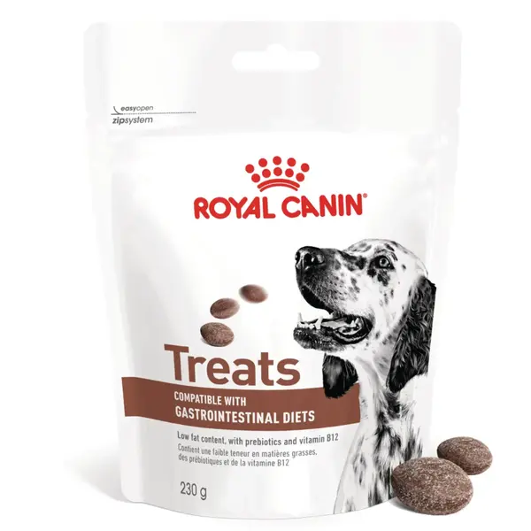 ROYAL CANIN VETERINARY DIET Gastrointestinal Treats, punguță recompense funcționale câini, sistem digestiv, 230g