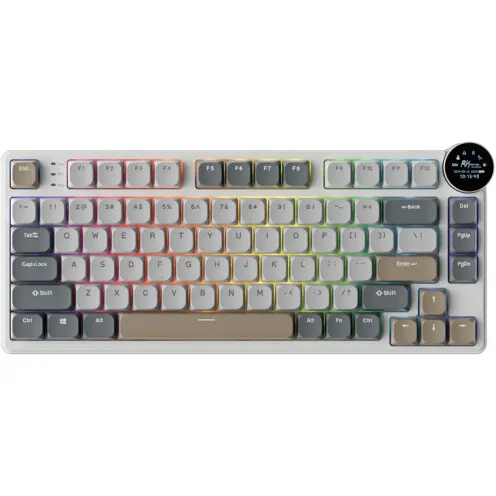ROYAL KLUDGE Tastatura Gaming Royal Kludge N80, Red Switch, iluminare RGB, Wired, Wireless 2.4Gzh, Bluetooth (Multicolor)