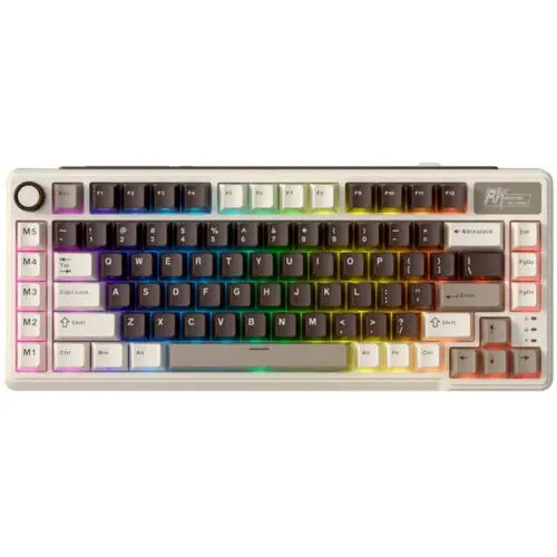 ROYAL KLUDGE Tastatura Gaming Royal Kludge RK-L75, Beige switch, iluminare RGB, Wired, Wireless 2.4Ghz, Bluetooth Multicolor