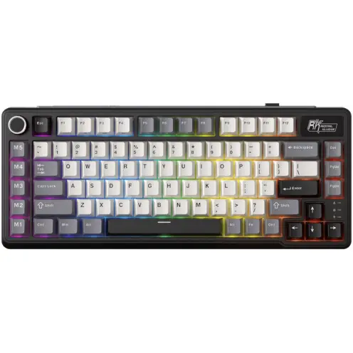 ROYAL KLUDGE Tastatura Gaming Royal Kludge RK-L75, Beige switch, iluminare RGB, Wired, Wireless 2.4Ghz, Bluetooth Multicolor