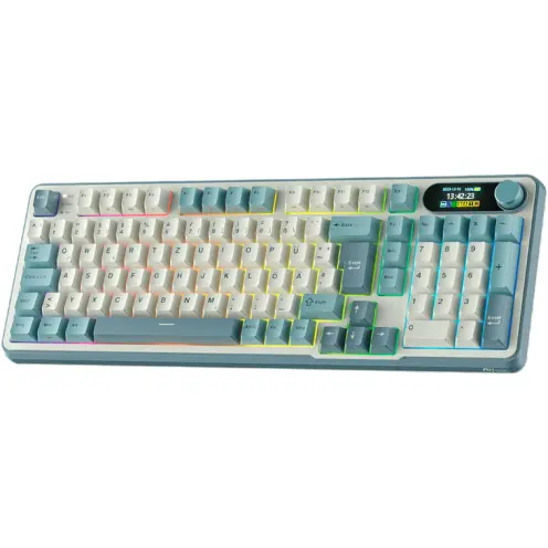 ROYAL KLUDGE Tastatura Gaming Royal Kludge RK-S98, Chartreuse Switch, iluminare RGB, Wired, Wireless 2.4Gzh, Bluetooth (Albastru/Alb)