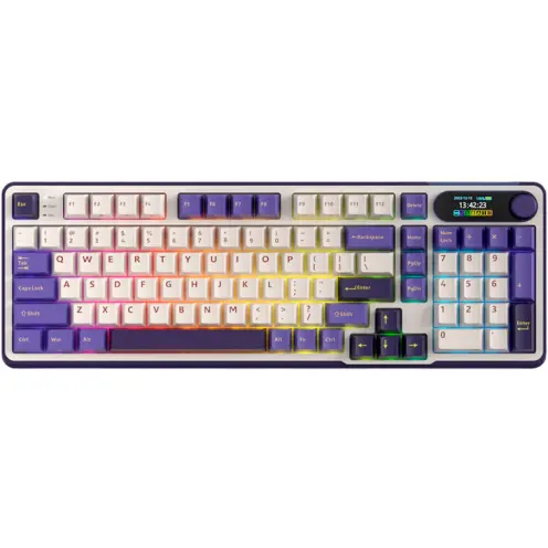 ROYAL KLUDGE Tastatura Gaming Royal Kludge RK-S98, iluminare RGB, Wired, Wireless 2.4Ghz, Bluetooth, Chartreuse Switch (Multicolor)