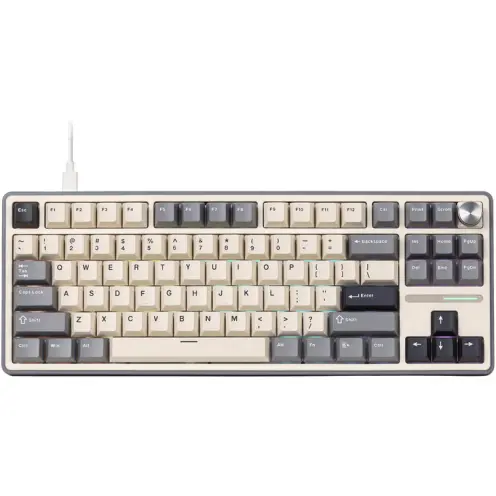 ROYAL KLUDGE Tastatura Gaming Royal Kludge S85, Creamy Switch, iluminare RGB, Wired (Bej/Gri)