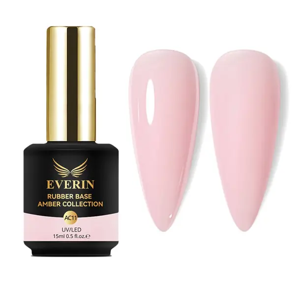 Rubber Base Everin Amber Collection 11 – Bază rubber Roz Nude Natural, HEMA & TPO Free, 15ml