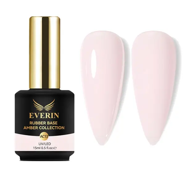 Rubber Base Everin Amber Collection 13 – Bază rubber Roz Pal Natural, HEMA & TPO Free, 15ml