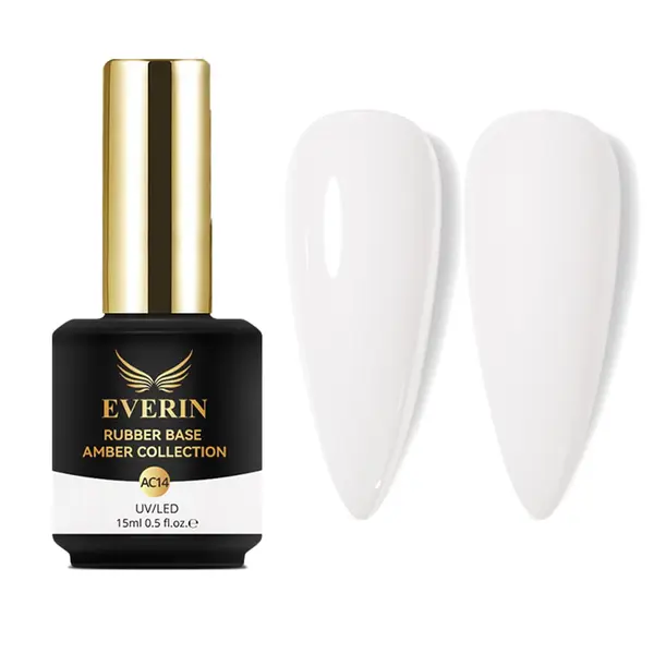 Rubber Base Everin Amber Collection 14 – Bază rubber Alb Lăptos, HEMA & TPO Free, 15ml