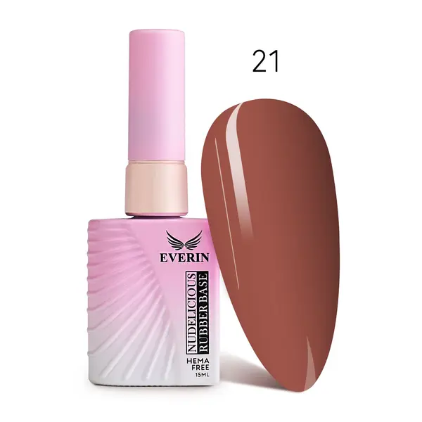 Rubber Base Everin Nudelicious 21 – Bază rubber Nude Terracotta, HEMA & TPO Free, 15ml