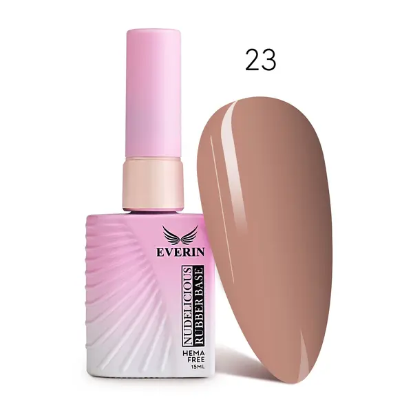 Rubber Base Everin Nudelicious 23 – Bază rubber Nude, HEMA & TPO Free, 15ml