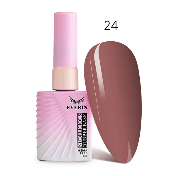 Rubber Base Everin Nudelicious 24 – Bază rubber Nude Maroniu, HEMA & TPO Free, 15ml