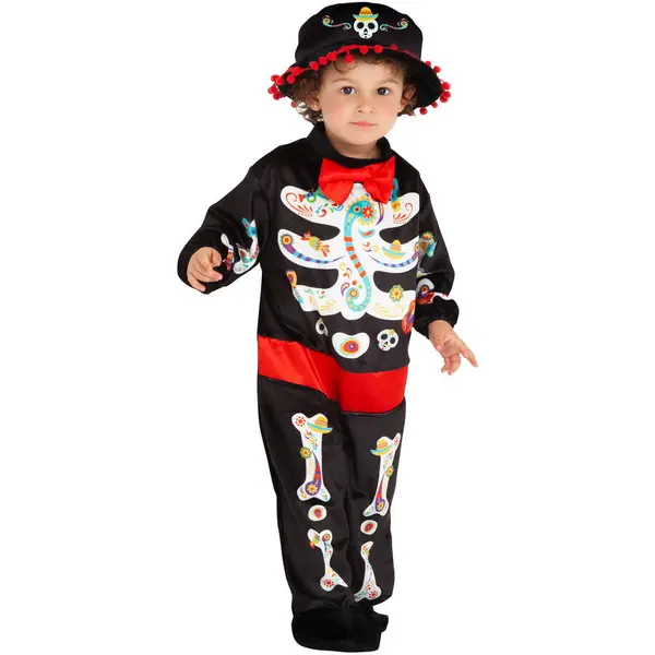 Rubies Costum de carnaval Rubies Day of the Dead Skeleton Senorita Costume, Poliester, Negru