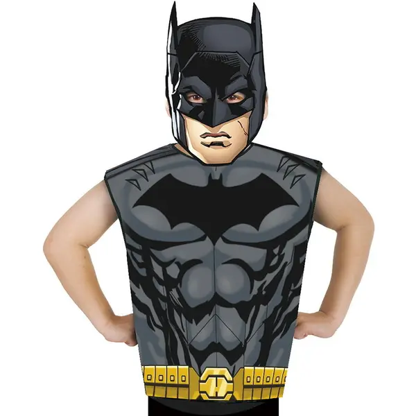 Rubies Jucarie Rubies Batman Deluxe Adult Costume, Negru, include top cu maneca lunga, pelerina, masca