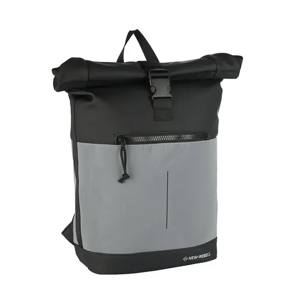 Rucsac Bowie-New York Rolltop, 43x30x12 cm, Negru, New Rebels