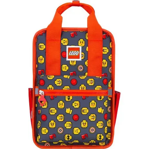 Rucsac Casual Lego Tribini Fun Small, design Heads and Cup, rosu, 21 x 13 x 32 cm