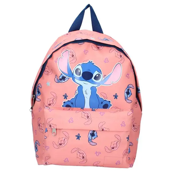 Rucsac cu doua compartimente, multicolor, 29x23x9 cm, cu bretele ajustabile si captusite, Stitch Made For Fun Engros