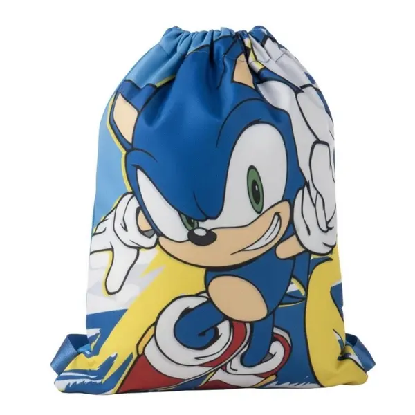 Rucsac cu snur pentru copii Sonic, albastru, 27x33 cm