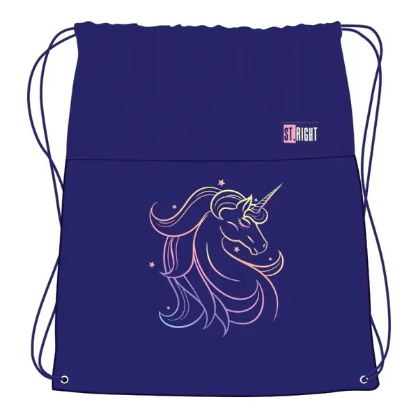 Rucsac cu snur pentru fetite St. Right Unicorn Glow, 38x33 cm
