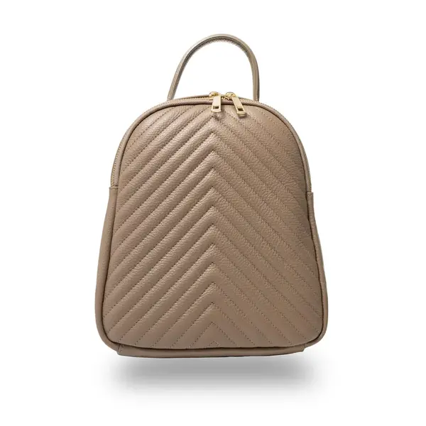 Rucsac damă din piele naturala taupe Ruxi