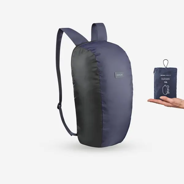 Rucsac de buzunar pliabil 10L, Travel 100 albastru