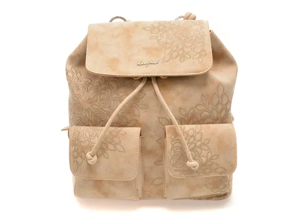 Rucsac DESIGUAL bej, SAKP40, din piele ecologica