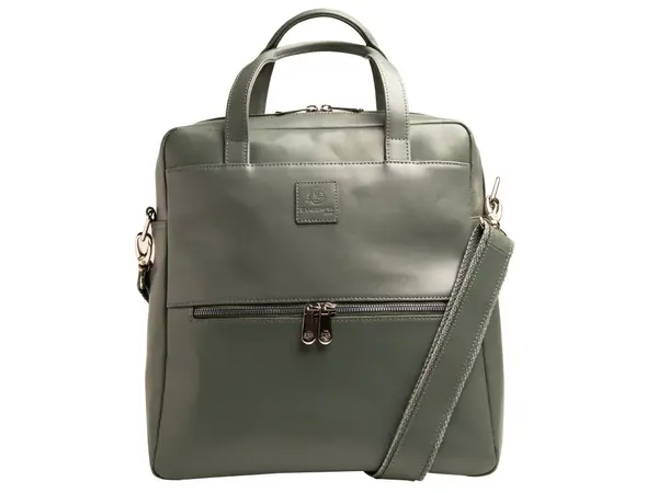 Rucsac din piele laptop 35x33x16 cm, Exactive Lady Exacompta 17236E, gri