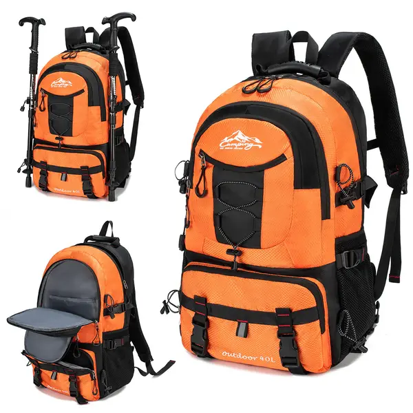 Rucsac drumetie impermeabil 40L, 50x31x25 cm, cu buzunar laptop si bretele ventilate