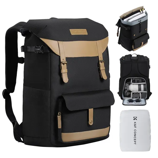 Rucsac Foto K&F Concept Beta Zip 17L, Compartiment Laptop, Protectie Ploaie, Acces Lateral, Rezistent la Apa