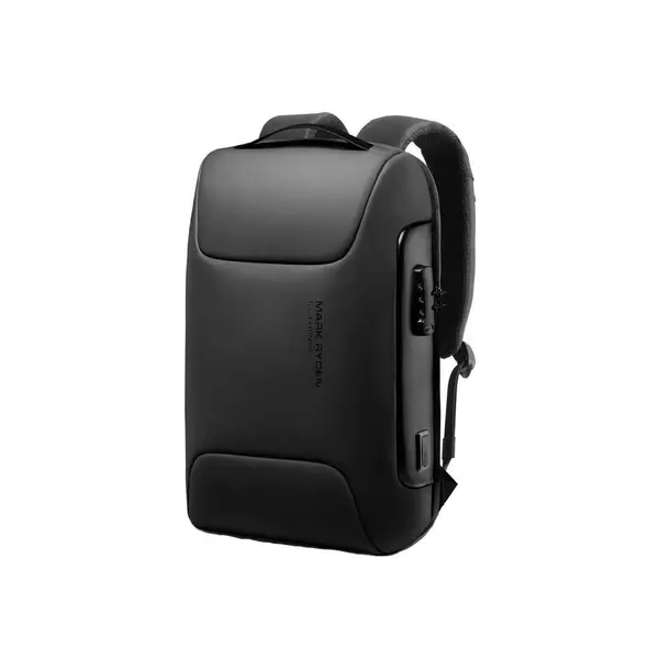 Rucsac/Ghiozdan Mark Ryden pentru laptop 15.6 inch si tableta 9.7 inch, 26L, blocare TSA, port USB si micro USB, full impermeabil, sistem antifurt, unisex, spatios, calatorie, scoala sau servici, negru