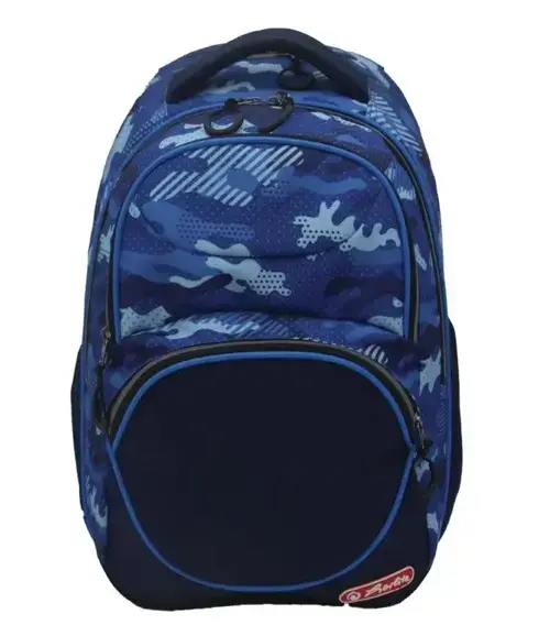 Rucsac Herlitz Zipper Cube, dimensiune 43 x 29 x 22 cm, motiv Blue Army