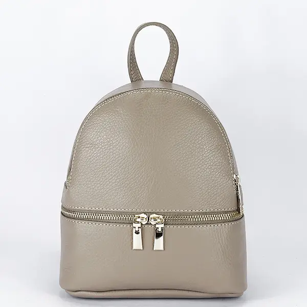 Rucsac mic din piele naturala bej taupe Ana 122