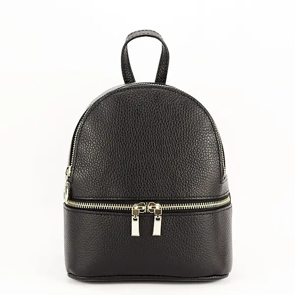 Rucsac mic din piele naturala negru Ana 122