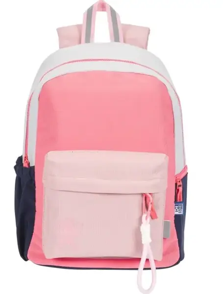 Rucsac Oxford Funky, 1 compartiment, 28 x 40 x 15 cm, capacitate 25 l, buzunar frontal, buzunare laterale, breloc chei, poliester, Roz