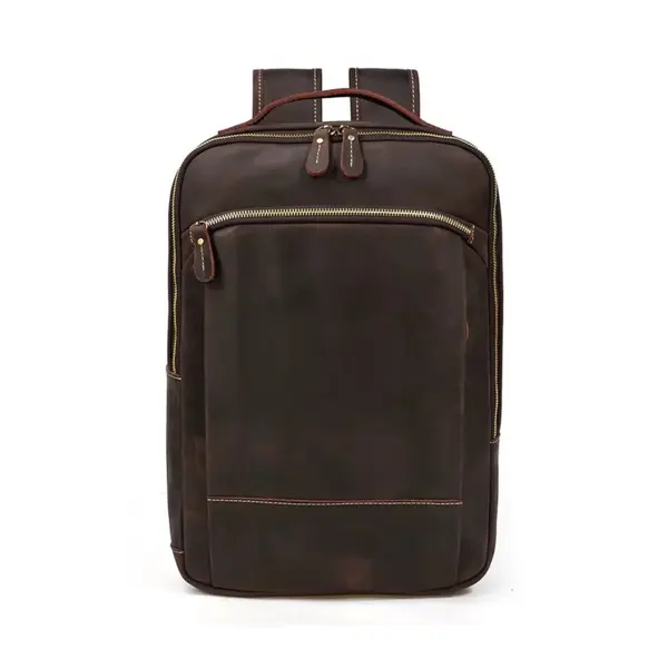 Rucsac pentru barbati, Orion GT3321, piele naturala, Maro inchis