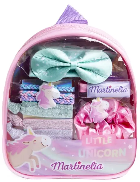Rucsac pentru copii cu accesorii pentru par Martinelia Little Unicorn - 6 piese