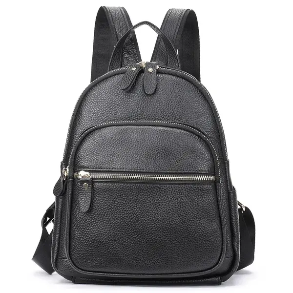 Rucsac pentru dama, Abana GT2005, piele naturala, Negru