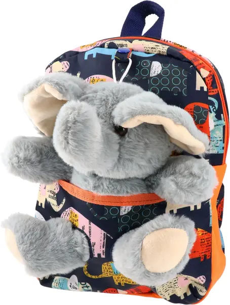 Rucsac plus pentru copii cu jucarie elefant albastru Rucsac plus pentru copii cu jucarie elefant albastru