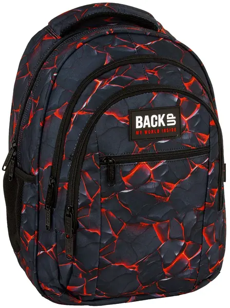Rucsac școlar BackUp O - Magma, cu 3 compartimente