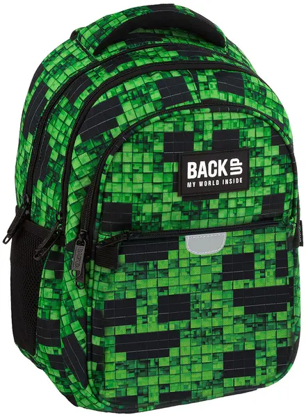 Rucsac școlar BackUp P - Pixels, cu 3 compartimente