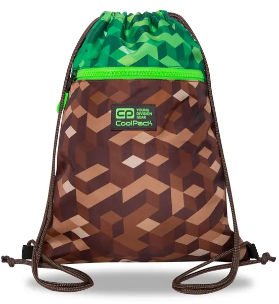 Rucsac sport cu siret Cool Pack Vert - City Jungle, cu fermoar