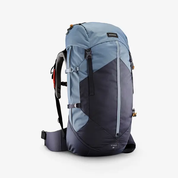 Rucsac Trekking cu husă ploaie MT100 Easyfit 60L Bleumarin Damă