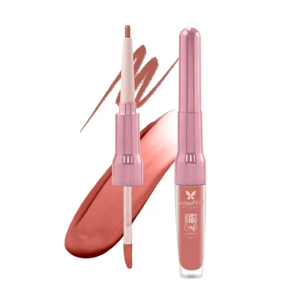 Ruj lichid si creion de buze 2in1 Kiss Craft SensoPRO Milano, Mocha