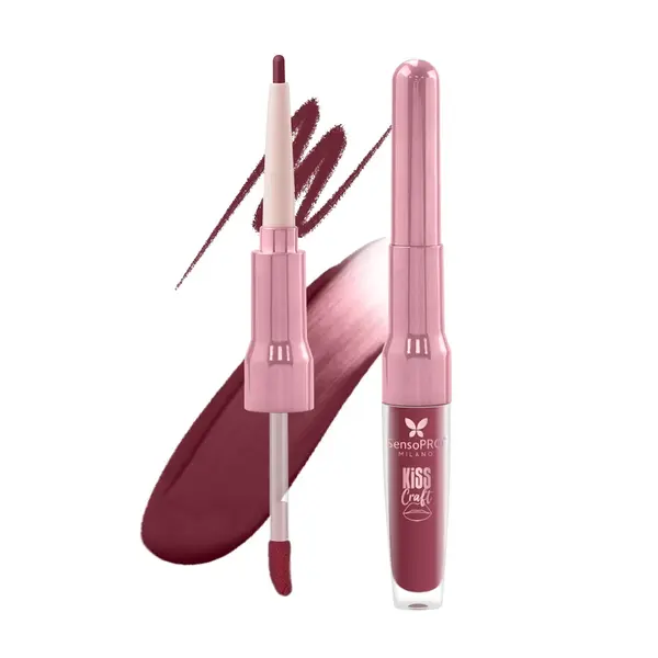 Ruj lichid si creion de buze 2in1 Kiss Craft SensoPRO Milano, Ruby