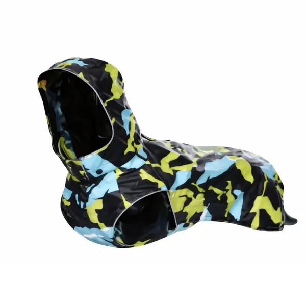 Rukka Stream CAMO Pelerna de ploaie pentru caini - Turquoise - 24 cm