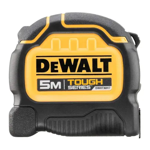 Ruleta DeWALT Tough Tape 5 m DWHT36917-0, 32 mm latime banda, protectie la cadere pana la 30 m, tehnologie BladeArmor