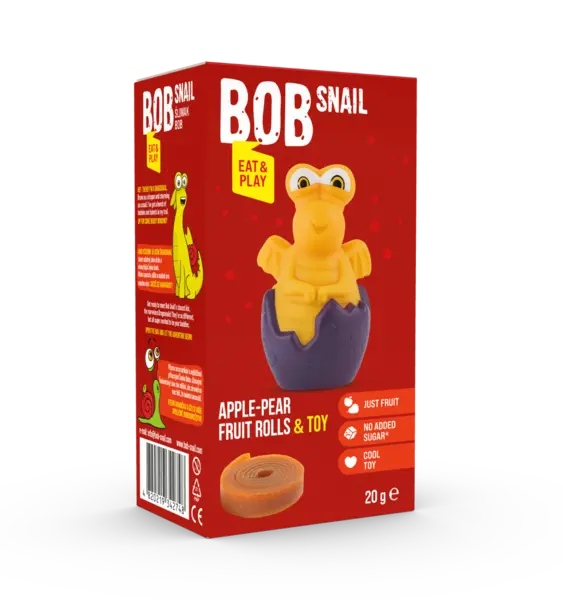 Rulou din fructe cu jucarie, 20g, Bob Snail
