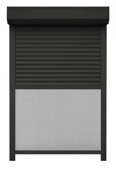Rulou Exterior Aluminiu Gri Antracit cu Plasă Insecte – Acționare Manuală