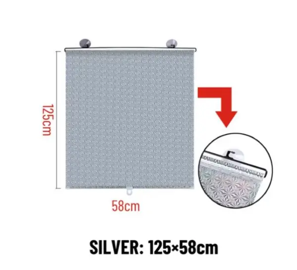 Rulou Retractabil cu Ventuze Parasolar Auto si Casa BZRSH 58 x 125 cm