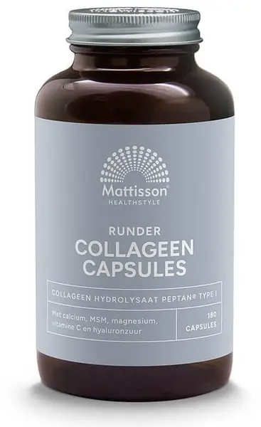 Runder Collagen Peptan Type I, 180 capsule, Mattisson Healthstyle